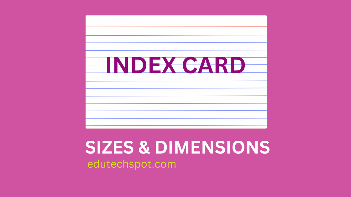 index card sizes dimensions