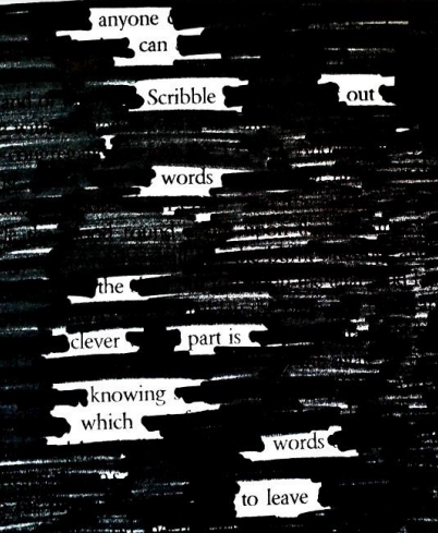 Blackout poetry sample totally dark
