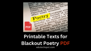 Printable Texts for Blackout Poetry pdf