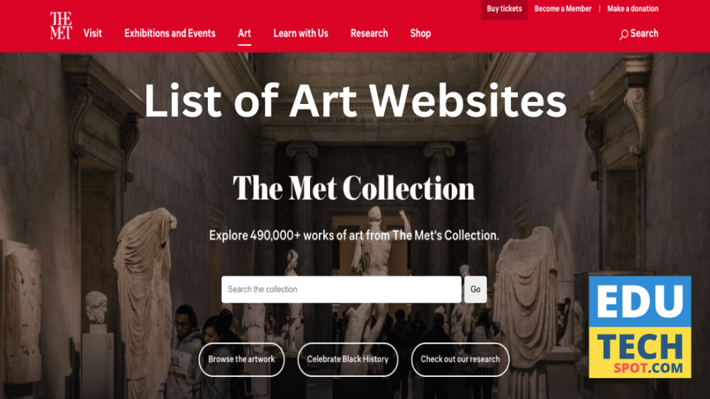 met museum art collection website List of Art Websites