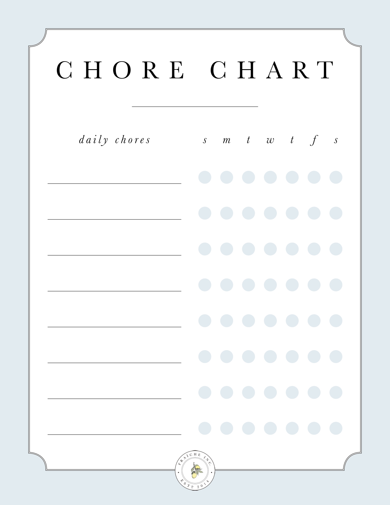 Chore Chart Template - Edutechspot