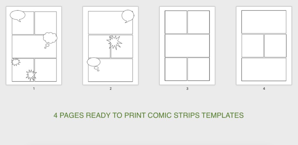 comic strip templates free 4 pages