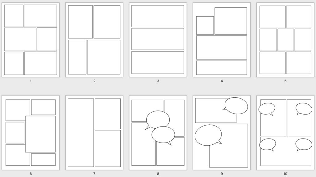 comic strips templates 10 pages