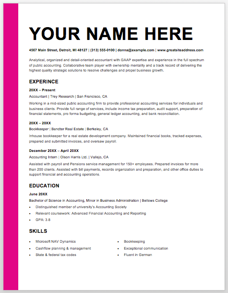 cover letter sample for job application in word format pink line left