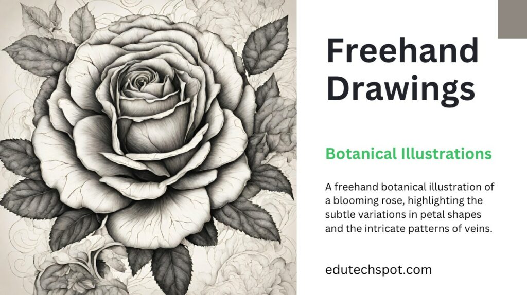 Freehand Drawings of Botanical Illustrations Ideas for Digital Art