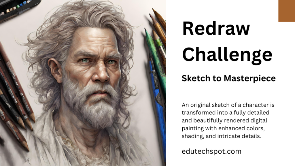 Redraw Challenge Sketch to Masterpiece Digital Art Ideas