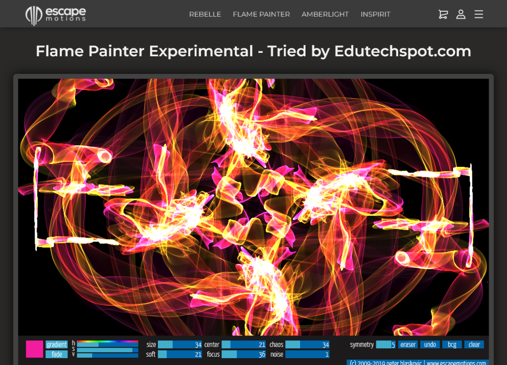 escape motion flame painter experimental edutechspot