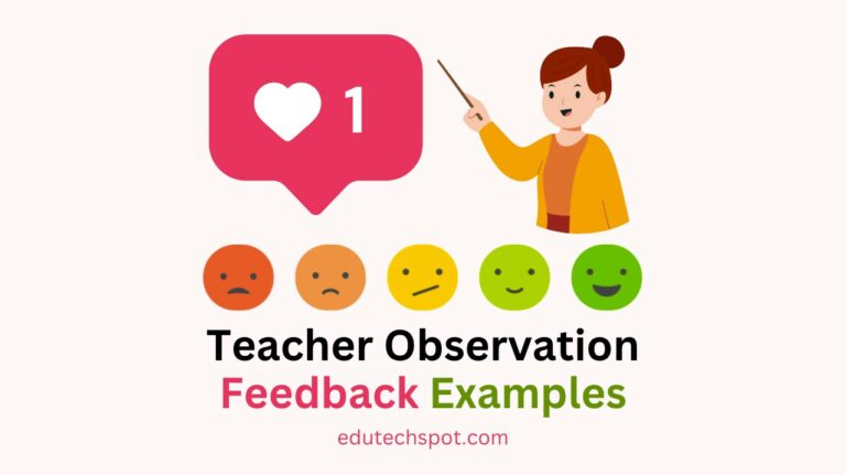 teacher observation feedback examples