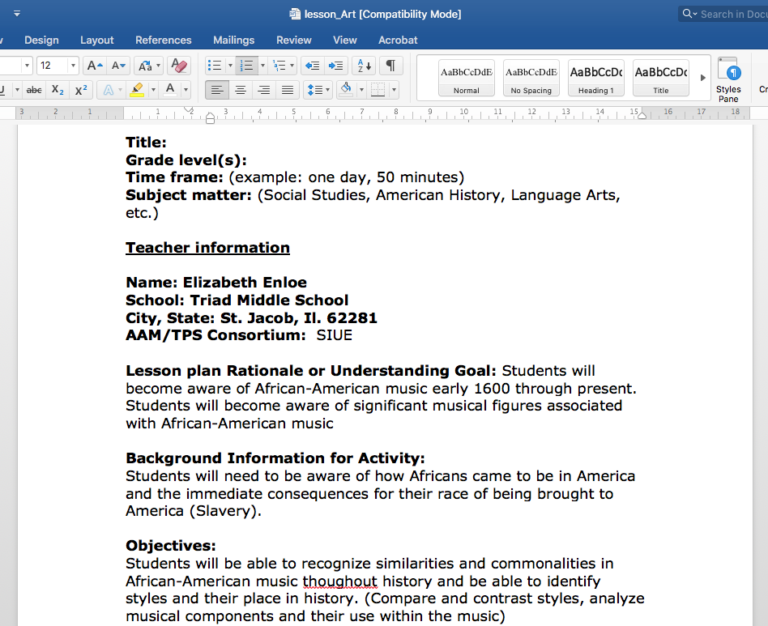 Language Arts Lesson Plan Template Edutechspot