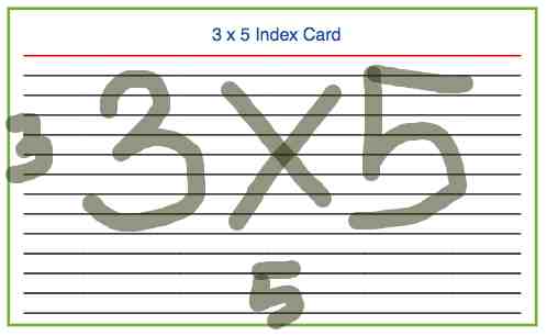 3x5 study card with stripes
