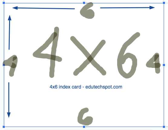 4x6 cue card size blank edutechspot.com