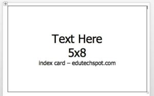 Image 3 for 5 By 8 Index Card Template