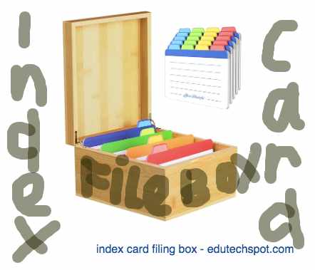 note card filing box made of bamboo wood with divider - edutechspot.com