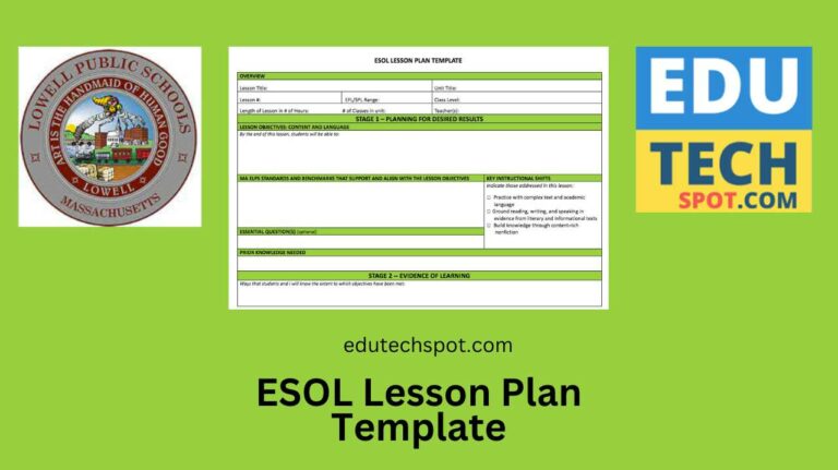ESOL Lesson Plan Template edutechspot.com