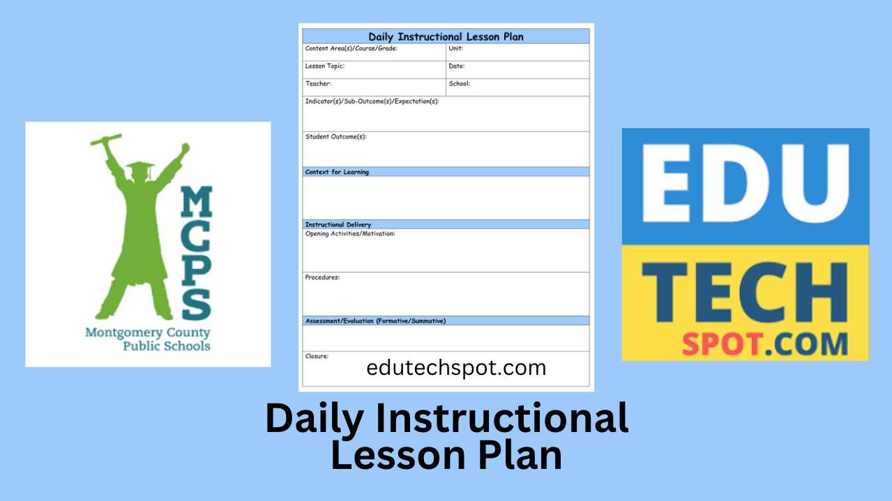 Daily Instructional Lesson Plan